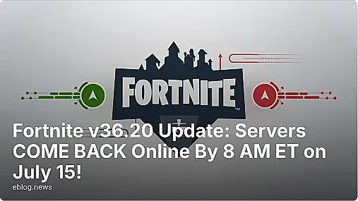 Fortnite logo with green and red indicators, representing server status, above the headline