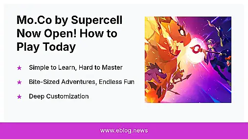 Featured image for the Mo.Co Supercell game, announcing it's now open to play with key features and artwork of a monster hunt.