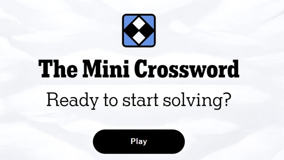 Discover the fun of solving puzzles with 'The Mini Crossword.' Tap 'Play' to start