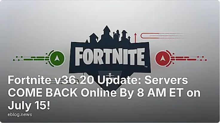 Fortnite logo with green and red indicators, representing server status, above the headline